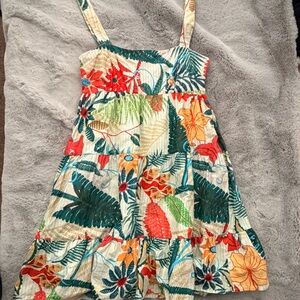 Farm Rio for Anthropologie Tropical Floral  Mini Dress size XS